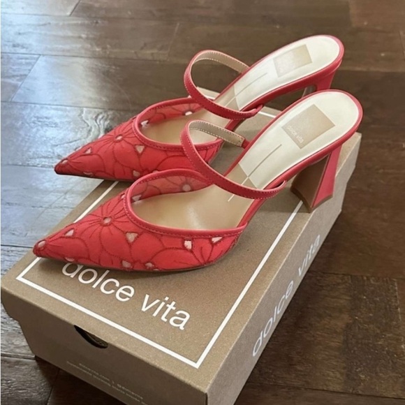 DOLCE VITA- Nalini Floral heels. 7.5, women’s. Coral, gorgeous! Brand new - Picture 14 of 14